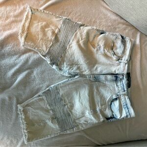 Reason Light Blue Denim Shorts